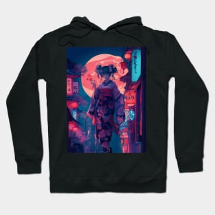 Neon Japanese girl Hoodie